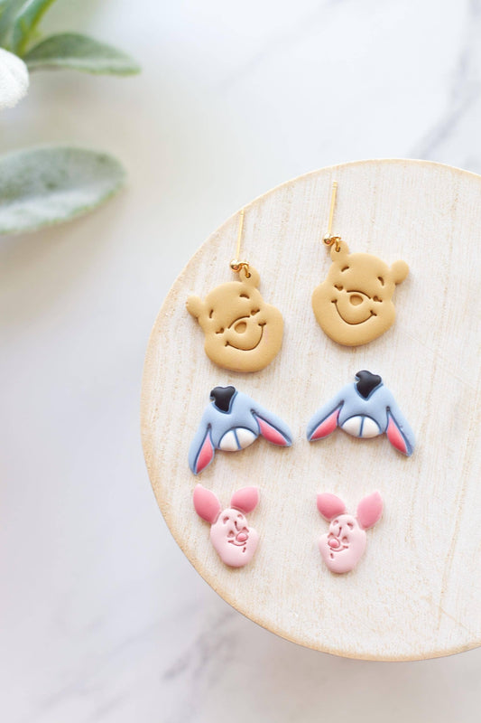 Pooh and Friends Stud and Dangle Clay Earrings
